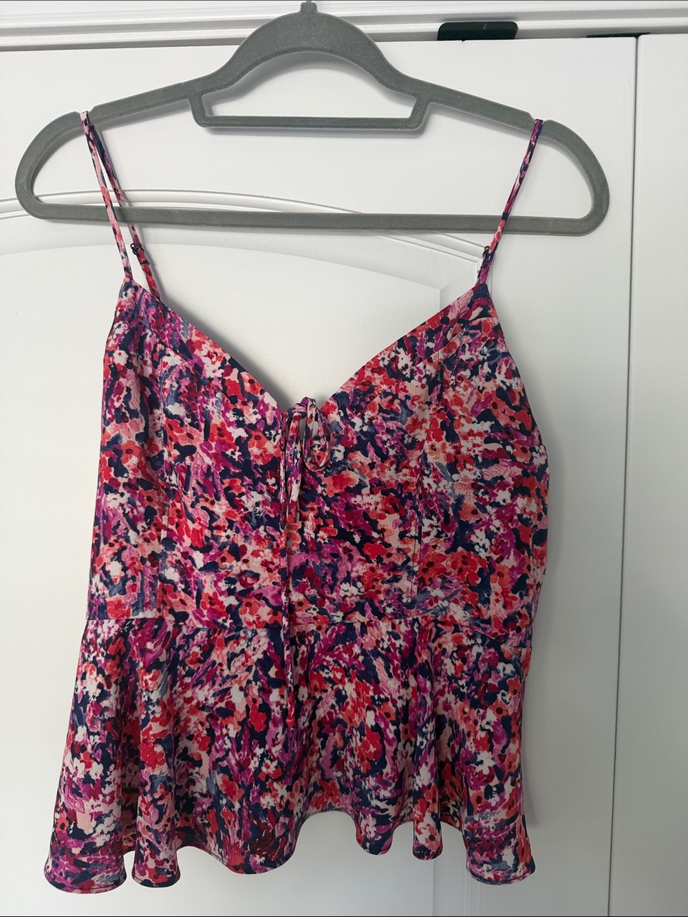 nine britton Pink Multi Floral Print Spaghetti Strap Tank